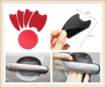 

Car shape 3D carbon fiber door handle wrist anti-scratch sticker for Toyota VIOS LAND CRUISER PRADO COASTER highlander