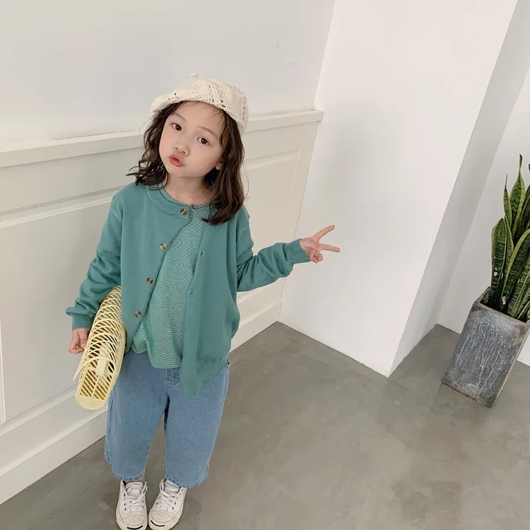 

Autumn Winter fashion Oblique buckle long sleeve sweater cadigan for cute girls 4 colors casual sweaters