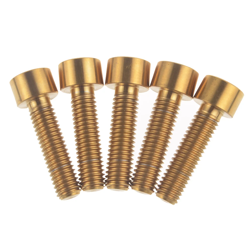 

5Pcs Titanium Ti Alloy Bolts Screws Cylinder Hex Socket Head Screw Bolt Standard DIN912 for Bike Bicycle M8x25mm