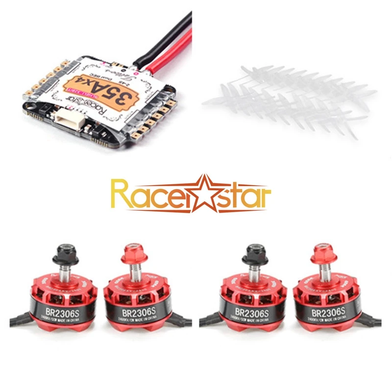 

Racerstar BR2306S 2400KV Motor+Tatto35A 4in1 2-4S ST/ARM Blheli_32 ESC+5040 Propeller White for RC Racing Drones FPV Quadcopter