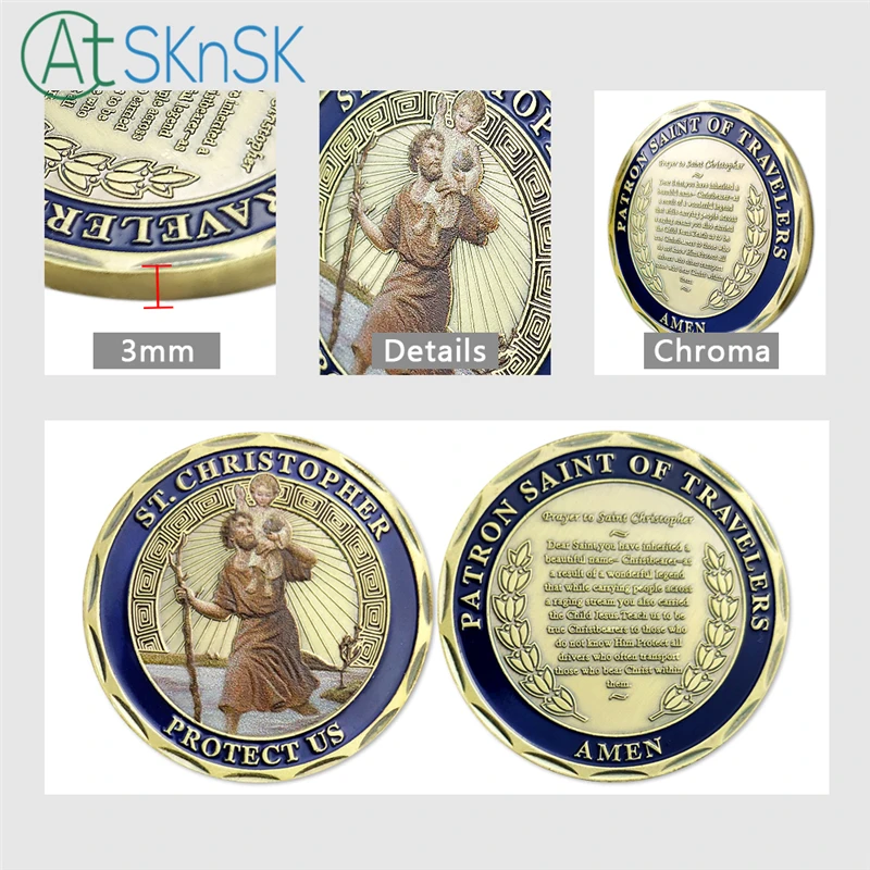 1/5/10pcs/lot New PATRON SAINT of TRAVLERS ARMY SOLDIER ST.CHRISTOPHER PROTECT US MILITARY CHALLENGE COIN 1/5/10pcs/lot New PATRON SAINT of TRAVLERS ARMY SOLDIER ST.CHRISTOPHER PROTECT US MILITARY CHALLENGE COIN