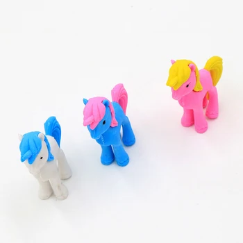 

1pcs/lot Cute cartoon Pony Animal Eraser Kawaii Mini Animal for School Student Stationery Kids Prize Toys Gift