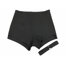 Летние женские шорты с высокой талией, спортивные штаны для фитнеса, женские шорты, Сексуальные корейские сексуальные черные шорты 50F0099