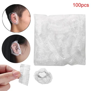 

NICEYARD 100 Pcs/Set Disposable Earmuffs Waterproof Transparent Salon Hair Dye Clear Ear Cover Ear Protection Bathroom Products