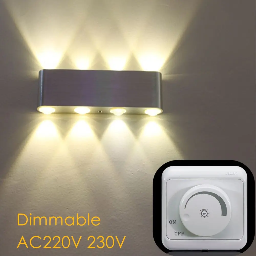

Dimmable 6W/8W LED Wall Lamp Indoor Aluminum Decoration Lighting Sconce Wall Hanging Lamp AC85-265V Adjustable LED Wall Light