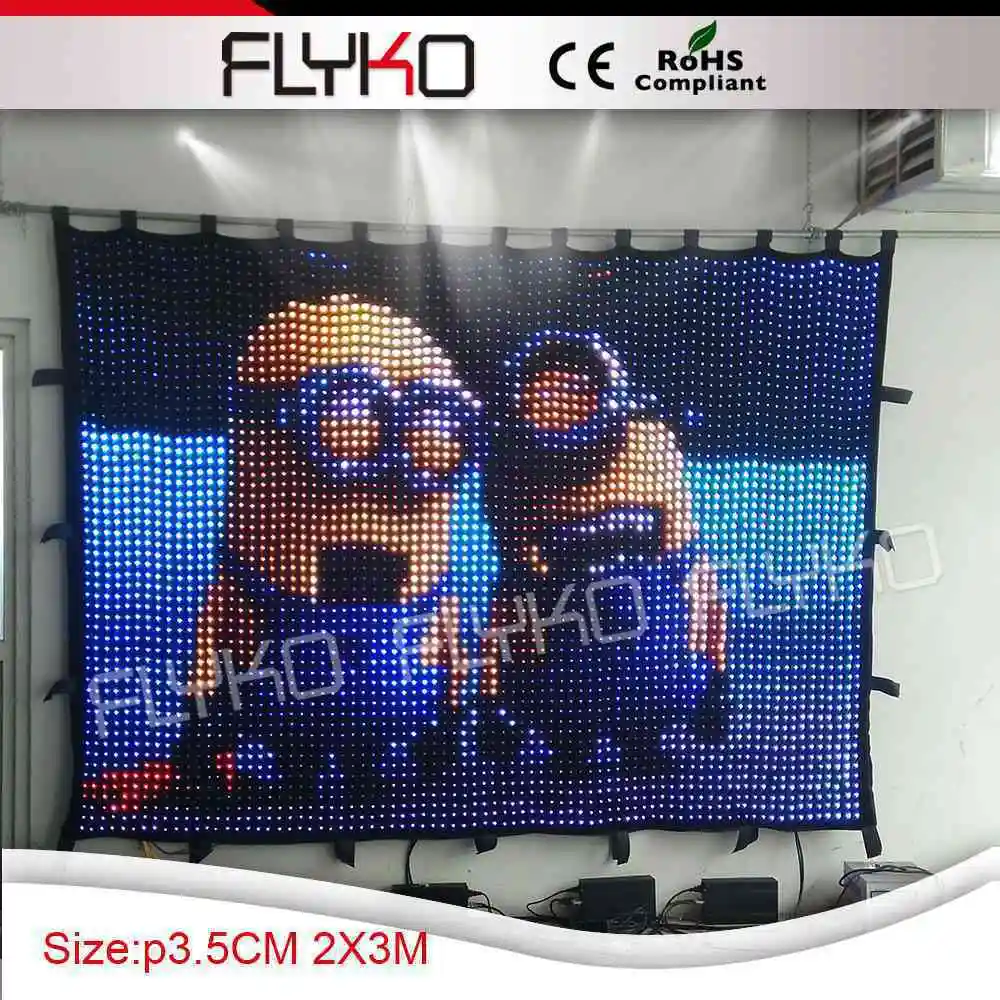 

P3.5cm programmable display flexible led video curtain home decorative 2m by 3m