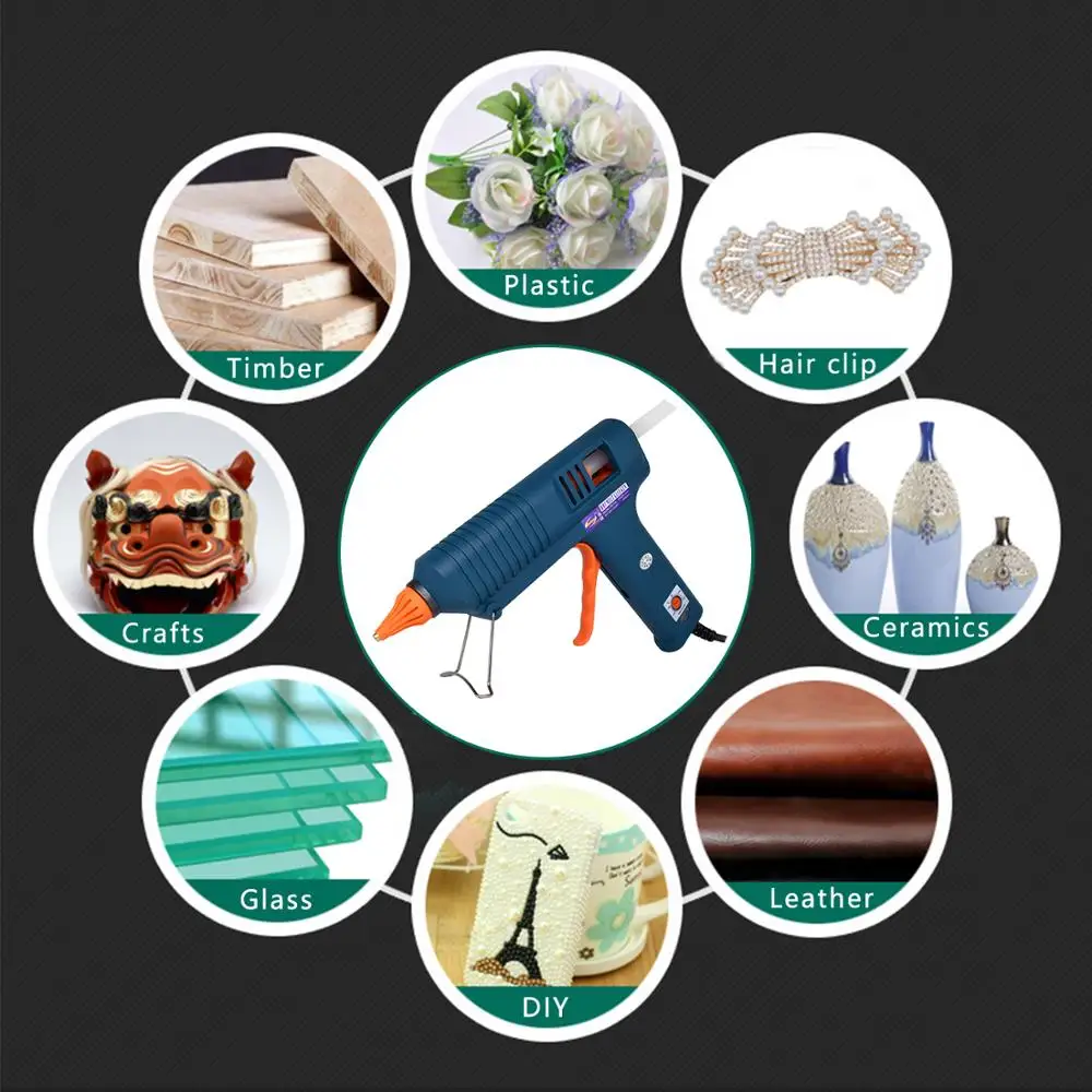 150W Hot Melt Glue Gun with Temperature Control for Home DIY Industrial Manufacture Use 11mm Glue Sticks Pure copper nozzle 6