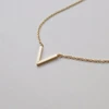 Or Simple V Collier femmes Bijoux de mode colliers initiaux en acier inoxydable Ketting amitié cadeaux Collier Femme Bijoux ► Photo 1/6