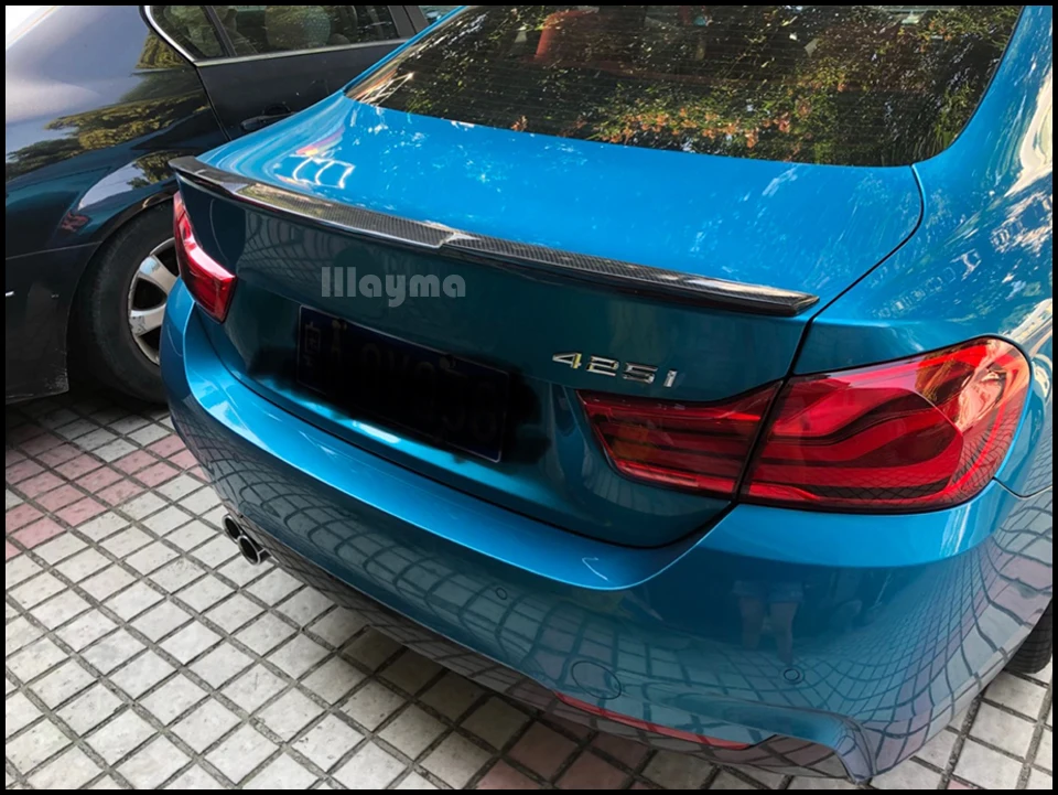 M4 стиль углеродное волокно задний багажник спойлер для BMW 4 серии 4 двери Grancoupe F36 год автомобиль спойлер крыло