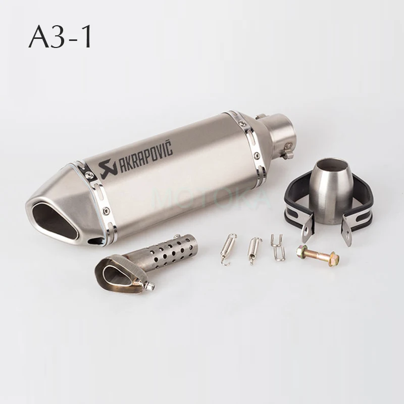 Left/Right Universal Motorcycle Akrapovic Exhaust Pipe Scooter Dirt Pit Bike Motocross KTM 51mm Escape Stainless Steel Slip-on - Цвет: 51mm Exhaust A3-1