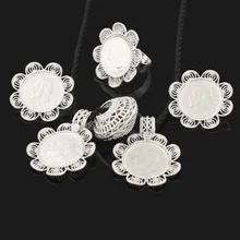 Серебряная эфиопская монета ожерелье/кулон/серьги/кольцо набор ювелирных изделий Habesha ювелирные изделия коптический Африканский подарок невесты