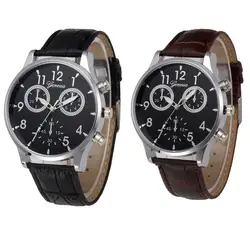 Часы мужские 2018 relogio masculino de luxo Ретро дизайн мужские часы кожаный ремешок erkek kol saati аналог, кварцевый сплав наручные часы