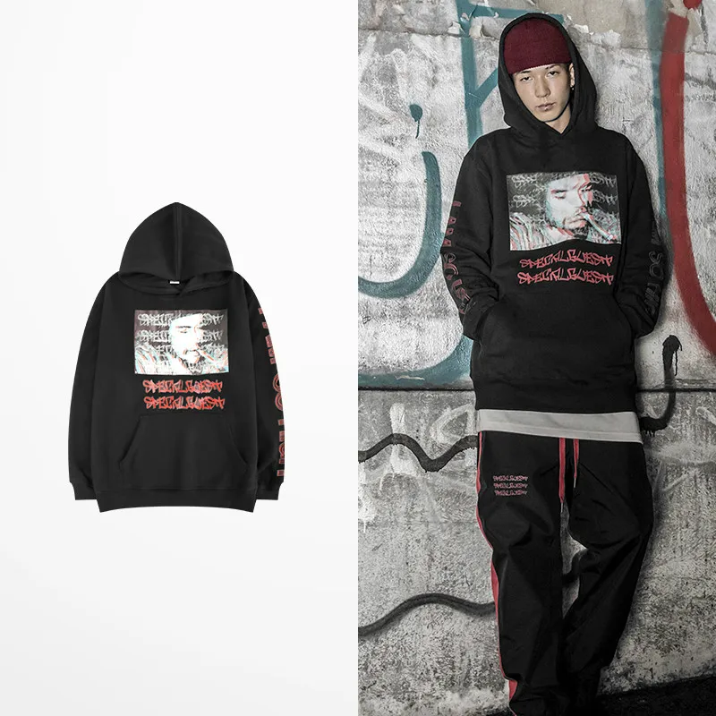 

Original Design Fashion Tide Brand Hoodies Men Winter Warm Fleece High Street Gothic Letter Print Mens Hoodies And Sweatshirts