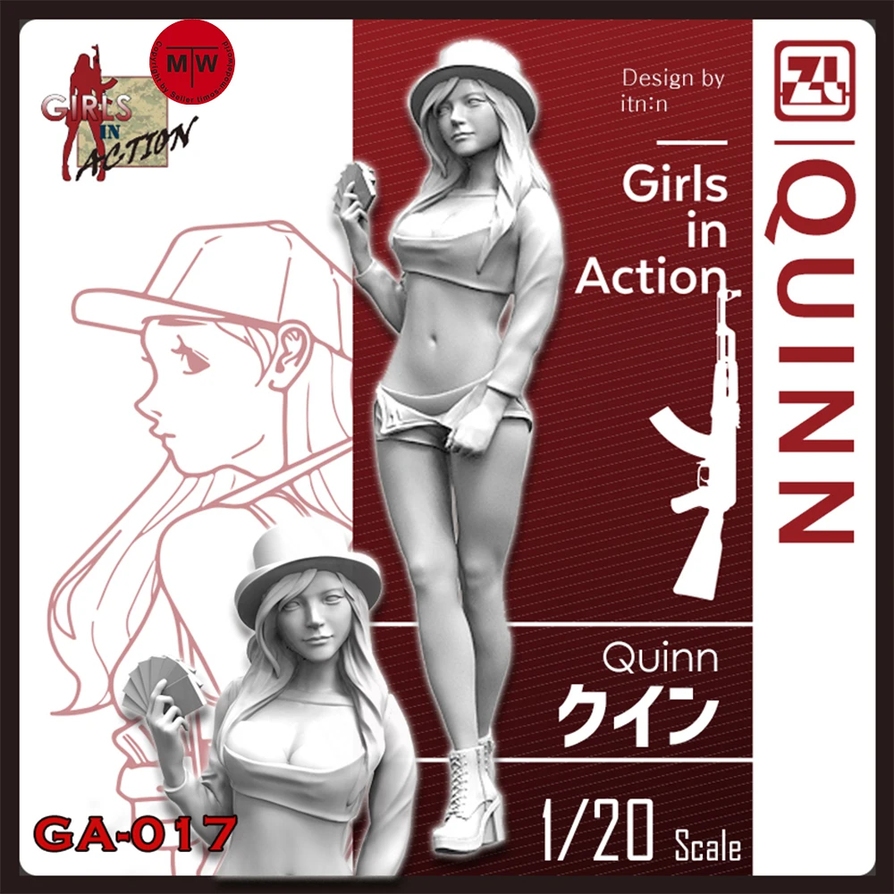 

ZLPLA Genuine 1/20 Scale Quinn Girls in Action Resin Figure Assembly Model Kit Unpainted GA-017