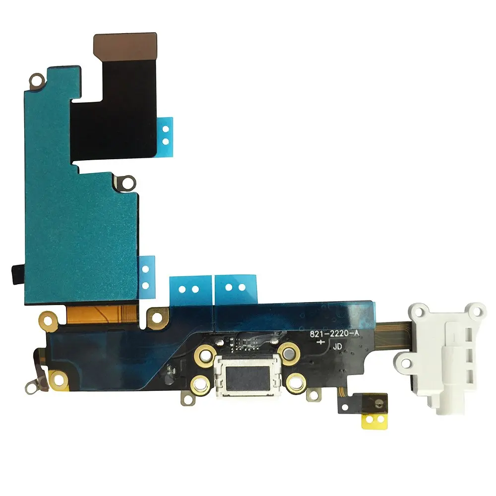 10 pcs for iPhone 6 Plus Charging Port Dock Connector Flex Cable w Microphone Headphone Audio Jack Port Replacement