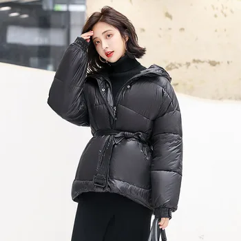 

Winter Jacket Women Ultra Light 90% White Duck Down Parkas 2019 Female Coat With Belt Slim Warm Winter Coat Parka Waterproof
