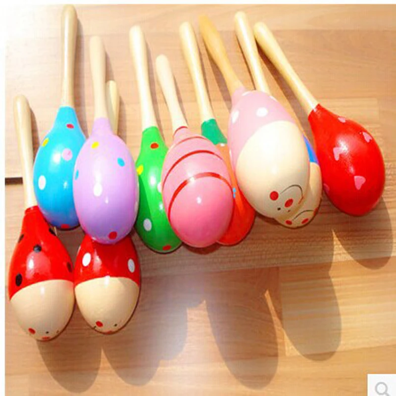 wooden baby maracas