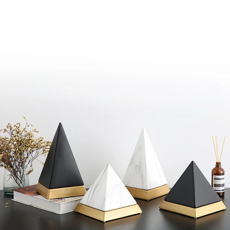 

Nordic Pyramid Ceramic Arrangements Bookshop Living Room Point Cabinet Home Decoration Crafts Gifts drop shipping