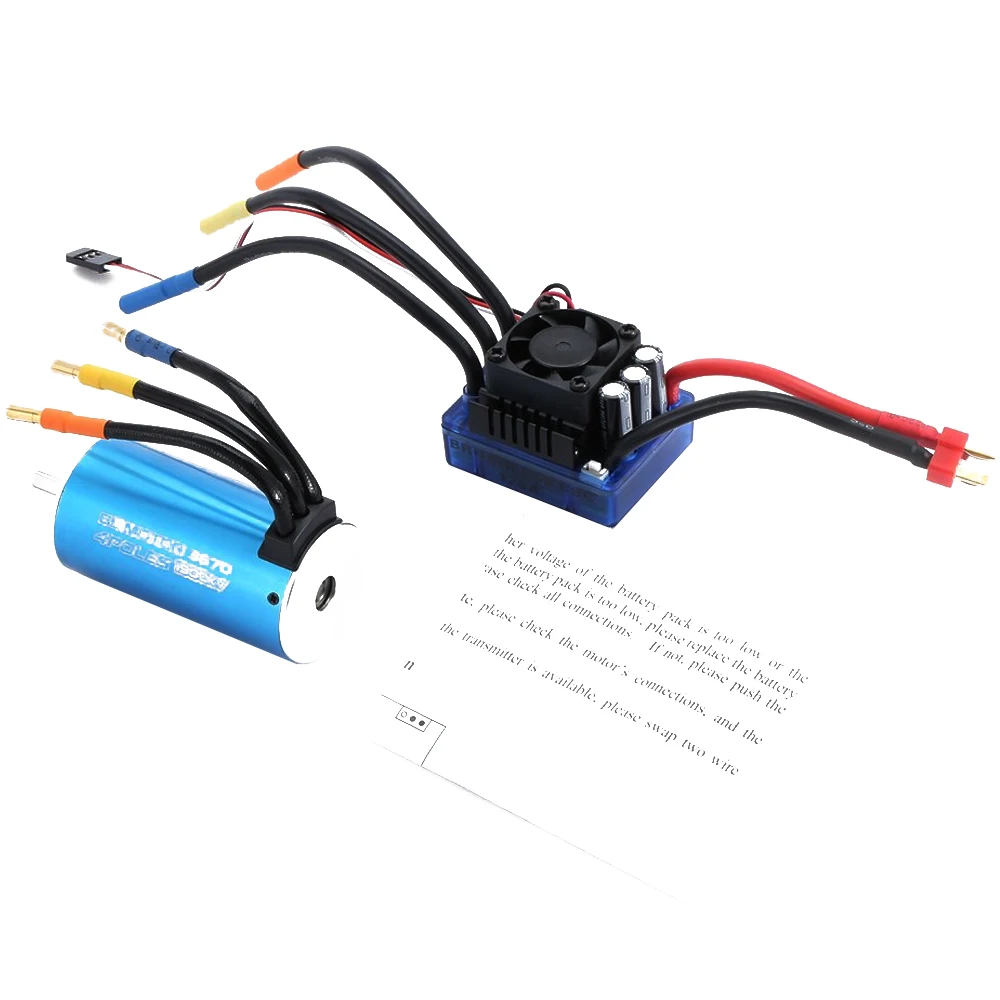 

2pcs/set 3670 1900KV 4 poles Sensorless Brushless Motor + 120A Electronic Speed Controller Combo Set for 1/8 RC Car