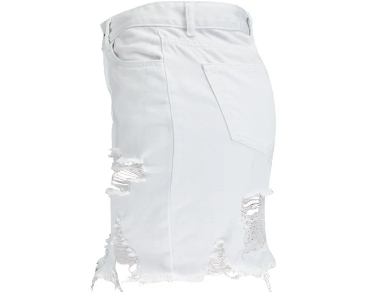 Women's high waist hip half skirt in pure white irregular worn foot tassel spring summer popular wild (7)