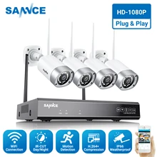 SANNCE Full HD 1080P 8CH Беспроводная NVR CCTV система безопасности 2.0MP IP камера 1080P Wifi Сеть IP66 комплект наружного наблюдения