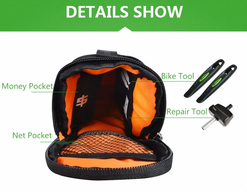 Excellent ROCKBROS Outdoor Cycling Mountain Bike Back Seat Bicycle Rear Bag Nylon Bike Saddle Bag Bicycle Accessories Tail Pouch Package 13