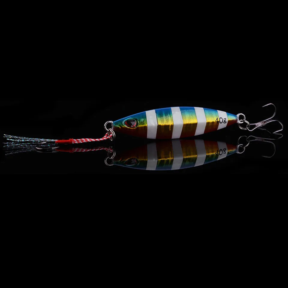 

WALK FISH 1PCS New Metal Cast Jig Spoon 40G Shore Casting Jigging Lead Fish Sea Bass Fishing Lure Artificial Bait Tackle
