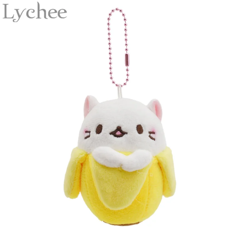 Личи 1 шт. милый плюшевый Bananya банан брелок с котом Рисунок Kawaii мягкая игрушка