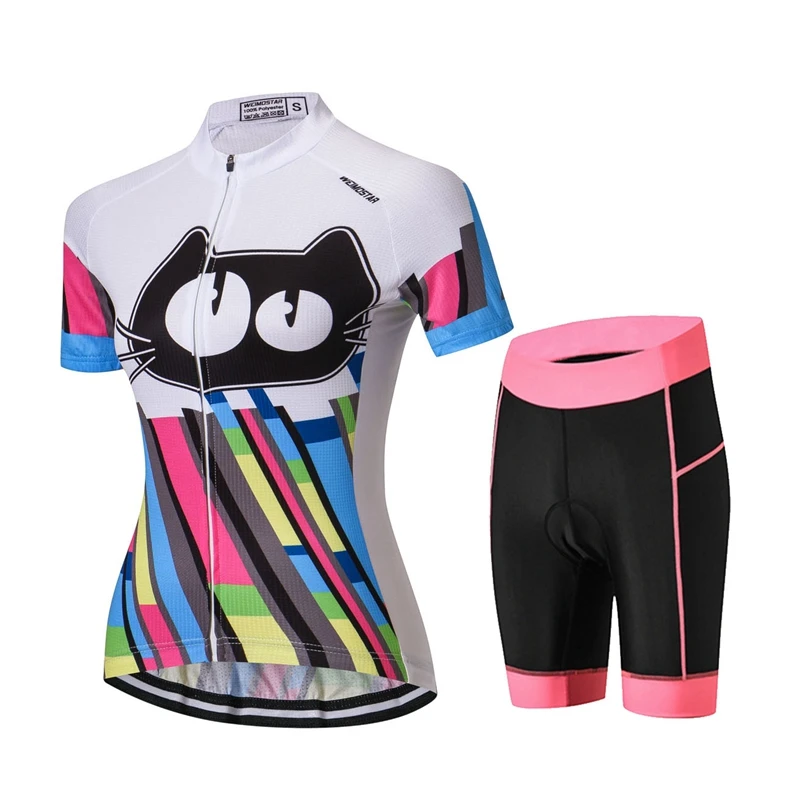 WEIMOSTAR флуоресцентный Женский комплект Джерси с коротким рукавом для велоспорта MTB Одежда для велоспорта гелевая подкладка шорты Одежда для велоспорта