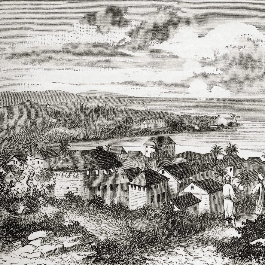 Freetown  Sierra Leone  West Africa In The 19Th Century. From Africa By Keith Johnston  Published 1884. Print (15 x 13)
