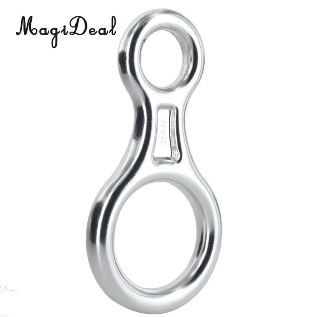 MagiDeal Figure 8 Mountaineering Climbing Rappelling Ring Belay Device 35KN  for Tree Climbing Caving Camping Travell Accessory