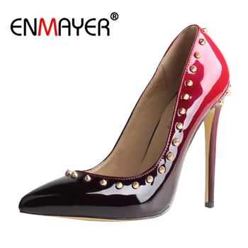 

ENMAYER 2020 Supper Discount Promotion Pointed Toe Sexy 12 CM Extreme High Heels Women Pumps Stiletto Wedding Shoes Brand CR52
