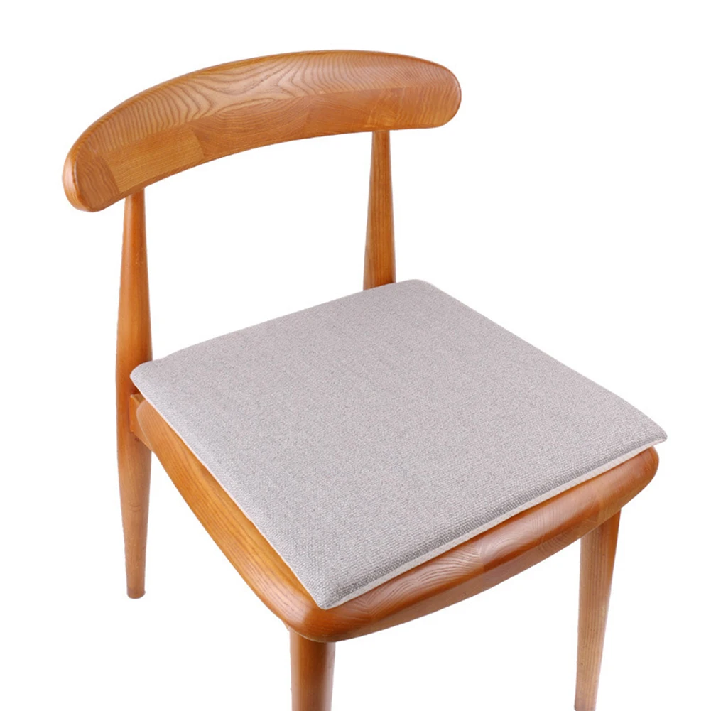 

40x40cm Thickened Waterproof Chair Cushion Cotton And Linen Pad Square Soft Patio Tie On Solid Garden Outdoor Removable Office