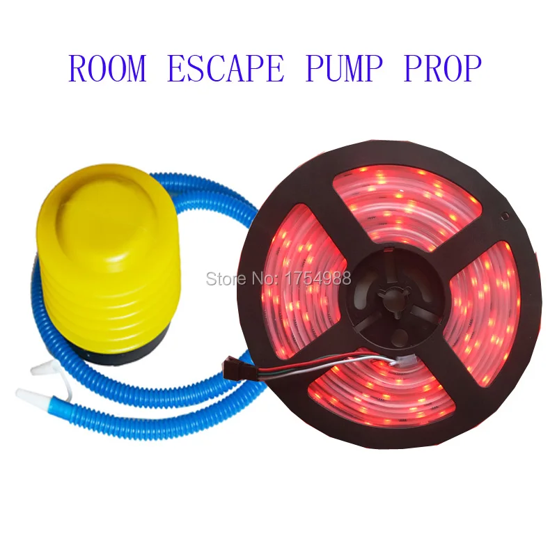 

Takagism game Real Room escape Blow led Tape light prop pump the sensor pump the sensor to open door relay controller