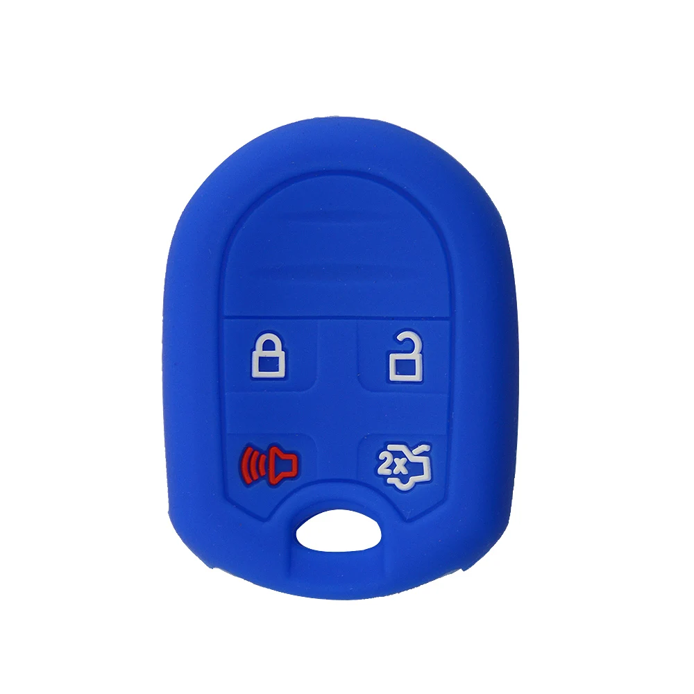 4 buttons silicone car key case for Ford 5