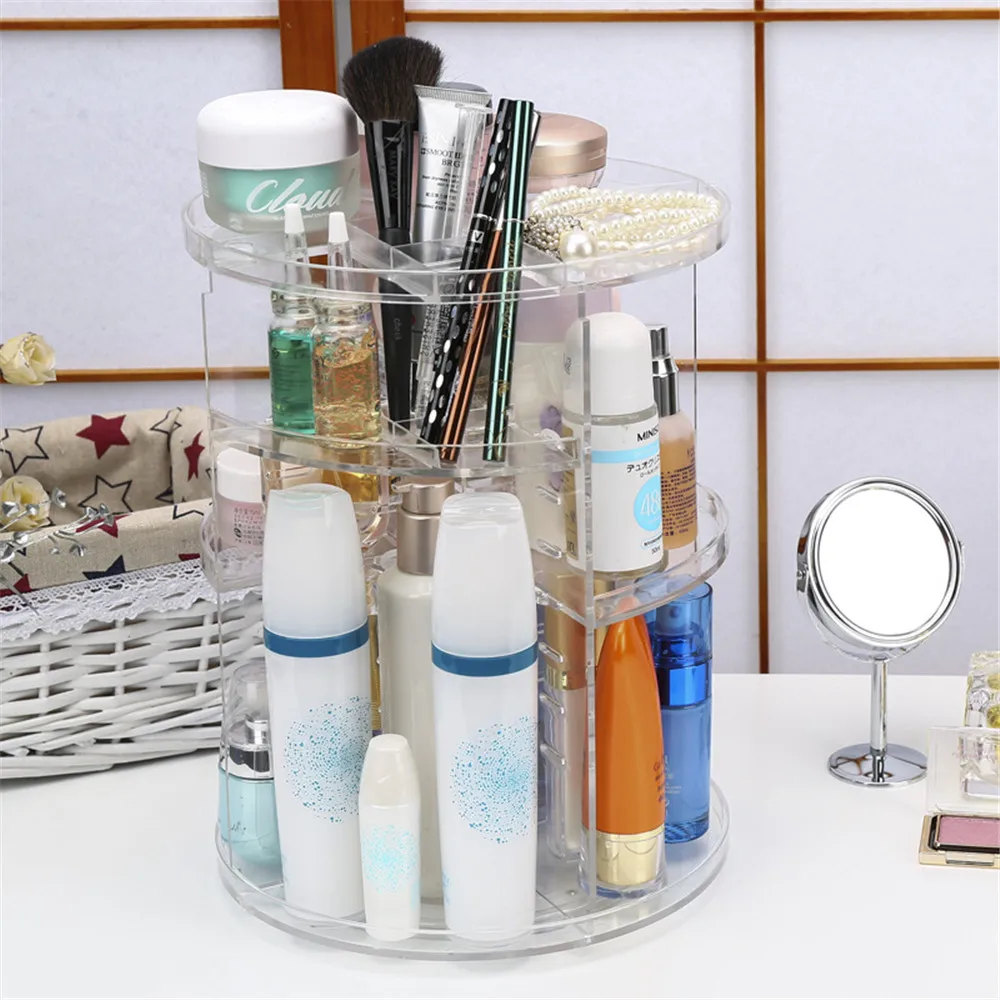 LIYIMENG Portable Transparent Makeup Organizer Storage Box Acrylic Make