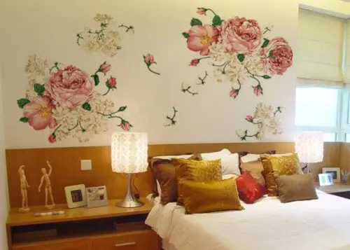 

70*50CM Luxury Peony Flowers Wall Sticker Art Decor Decals Removable PVC