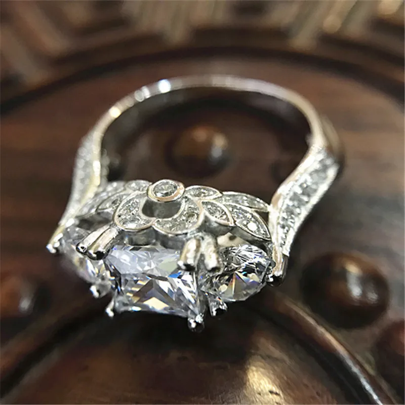 CC Hyperbole серебряные кольца для женщин дворцовые Винтажные Цветы Свадебные