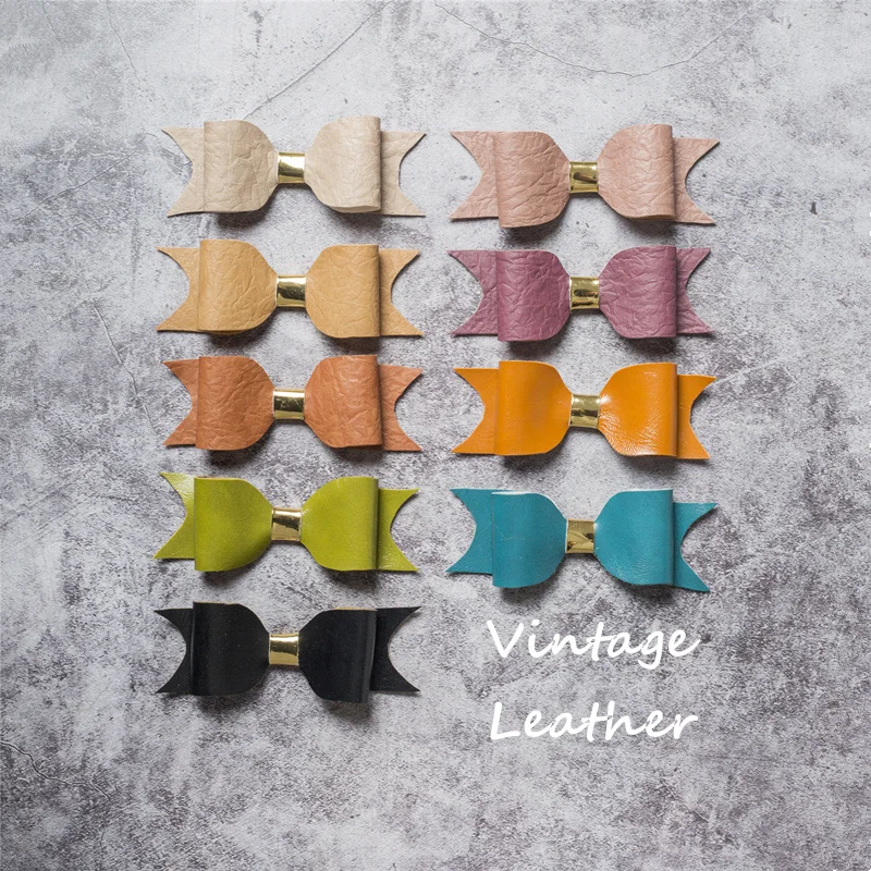 

Mother Baby Girls Hair Accessories Multi Colors Bow Hair Clip Little Girl Leather Bow Cute Baby Hair Clip Hair Accessories