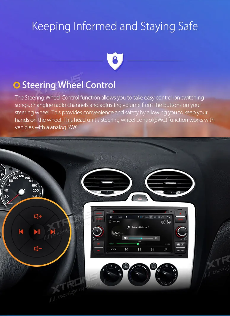 Sale XTRONS 7" Android 8.0 Octa Core Car Stereo DVD Player Radio GPS Navigation for FORD Focus II C-Max 2005 2006 2007 Fusion Transit 20