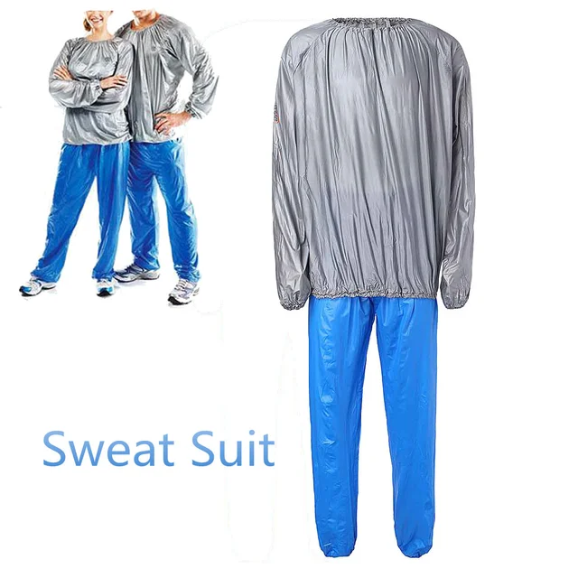 US $10.93 Unisex Fitness Loss Weight Slimmer PVC Body Building Swear Slimming Sauna Suit Workout Exercise Gym