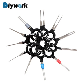

DIYWORK 11Pcs/set Car Electrical Wiring Crimp Connector Pin Terminal Removal Tools Extractor Kit Car Repair Hand Tool Set