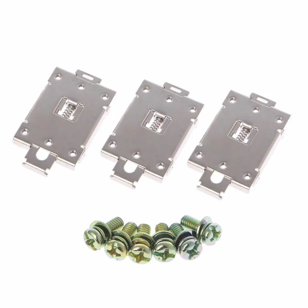 3 Pcs Single Phase SSR 35mm DIN Rail Fixed Solid State Relay Clip Clamp