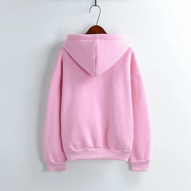  Loose sweet Fashion Women Hoodies 2020 New autumn and winter pure color sweatshirt female long slee