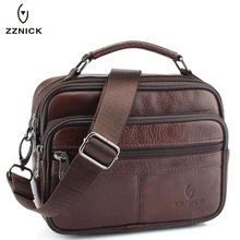 ZZNICK 2017 Genuine Cowhide Leather Shoulder Bag Small Messenger Bags Men Travel Crossbody Bag Handbags New Fashion Men Bag Flap