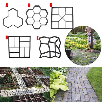 

Garden DIY Plastic Path Maker Pavement Model Concrete Stepping Stone Cement Mould Brick UD88