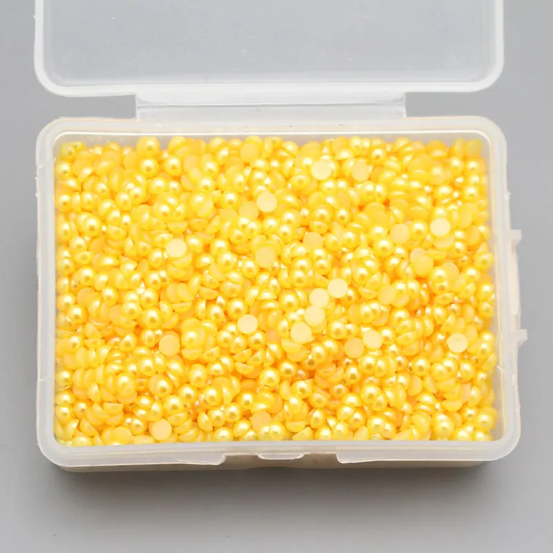 600 шт./лот, 3 мм, разноцветные полукруглые жемчужные бусины из АБС-пластика с плоской задней поверхностью, сделай сам, для одежды, сумки для ногтей, скрапбукинга, материалы для рукоделия LX475 - Цвет: Gold