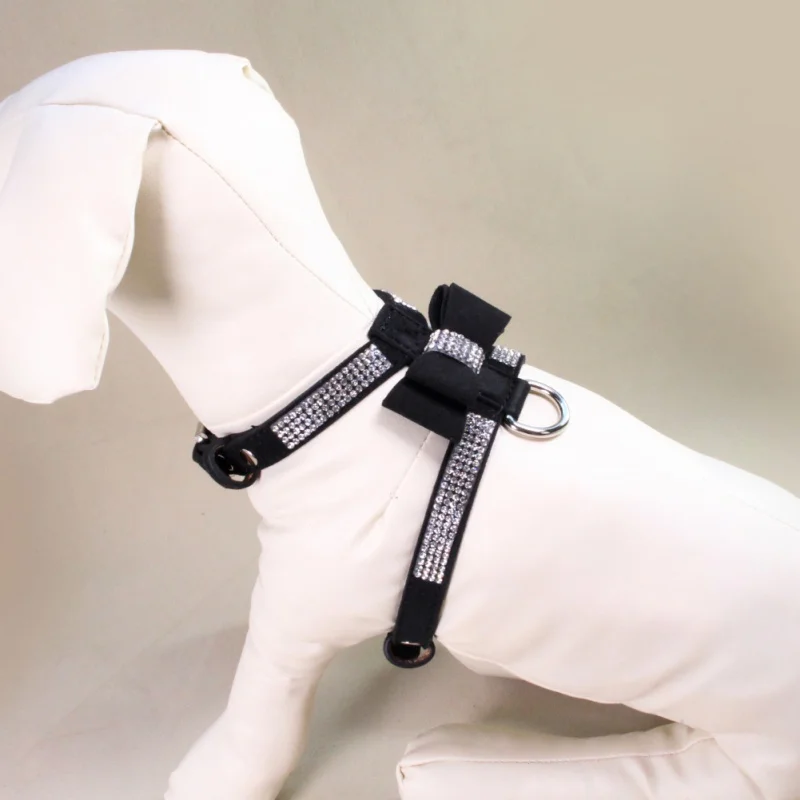 

Bling Rhinestone Bow Knot Leather Dog Leash Collar Pet Dog Puppy Lead Leash Harness Walking Chest Strap Pet Lead Leash