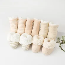 6-12 м младенческой детская обувь зимняя Теплые носки малыша утолщение хлопок обувь Чехлы для новорожденных кроватки прогулочная мягкая обувь детские сапоги