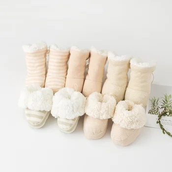 

6-12M Infant Baby Shoes Winter Warm Socks Toddler Thickening Cotton Shoes Covers Newborn Crib Walking Soft Shoes Baby Boots